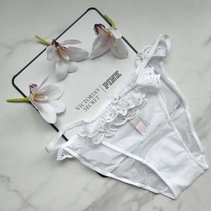 NWT VICTORIA'S SECRET DREAM ANGELS EYELET LACE STRING BIKINI PANTY IN VS WHITE M